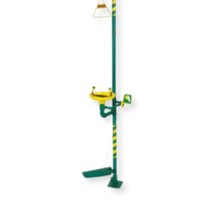 EMERGENCY EYE WASH SHOWER DOUBLE INLET