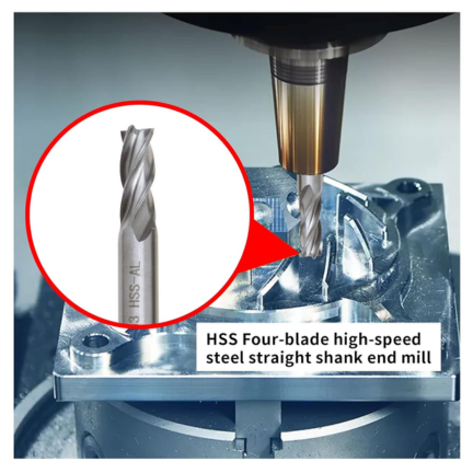 HSS ENDMILL, 4FLUTE  3x6x8x52