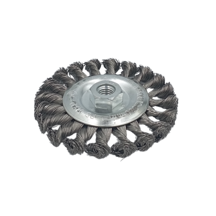 TWIST KNOT WHEEL BRUSH 115MM DIA SS 20 KNOT