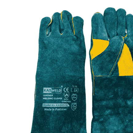 GREEN WELDING DOUBLE PALM GLOVES