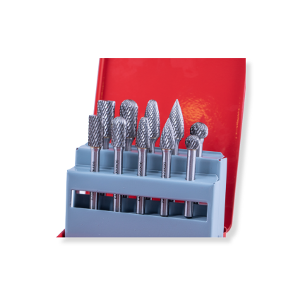 CARBIDE BURRS 10 PCS SET- SHANK SIZE:6MM