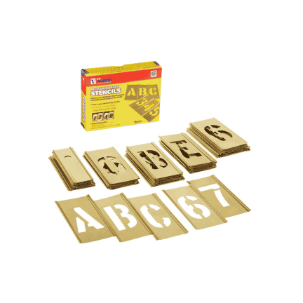 STENCIL SET - LETTER/NUMBER 2" BRASS 45PCS. WEIGHT 0.70LBS