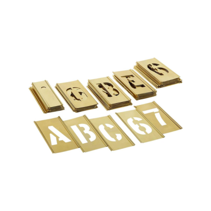 STENCIL SET - LETTER/NUMBER 5" BRASS 45PCS. WEIGHT 2.55LBS