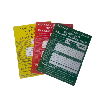 SCAFFOLDING TAG GREEN ARAMCO STD
