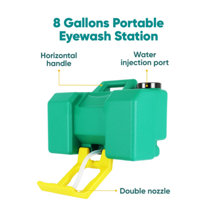 PORTABLE EMERGENCY EYE FACE WASHING STATION- 8 GALLON