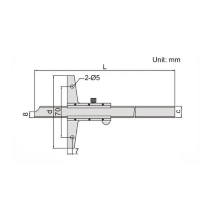 VERNIER DEPTH GAUGE,200 MM
