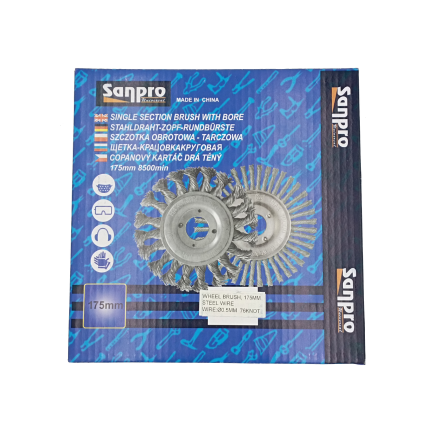 TWIST KNOT WHEEL BRUSH 180 MM DIA CS 76 KNOT