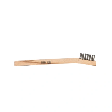 TOOTH TYPE WOODEN HANDLE WIRE BRUSH- STAINLESS STEEL