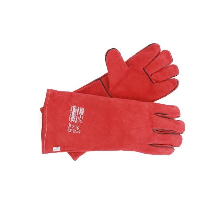 WELDING GLOVES RED COLOR WITH PIPING - 16" LONG