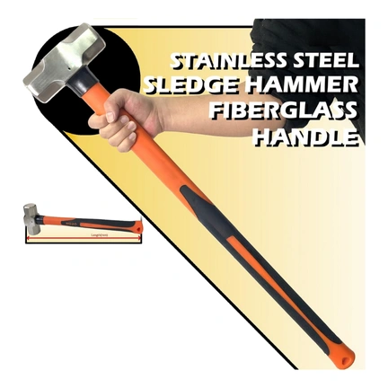 HAMMER STAINLESS STEEL SLEDGE RUBBER HANDLE 6 LB