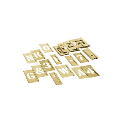 STENCIL SET - LETTER/NUMBER 3" BRASS 45PCS. WEIGHT 1.09LBS