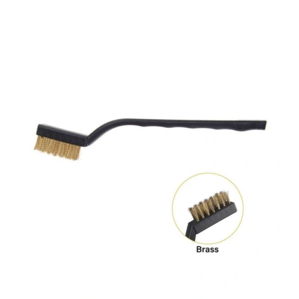 TOOTH TYPE WOODEN HANDLE WIRE BRUSH -BRASS