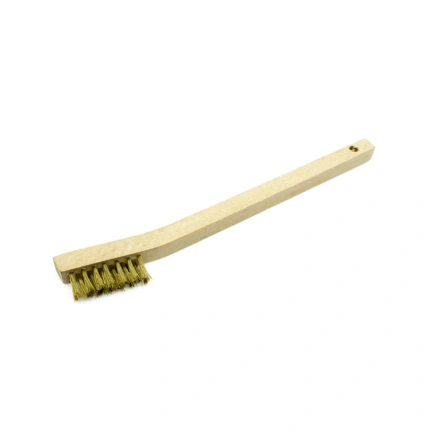 TOOTH TYPE WOODEN HANDLE WIRE BRUSH -BRASS