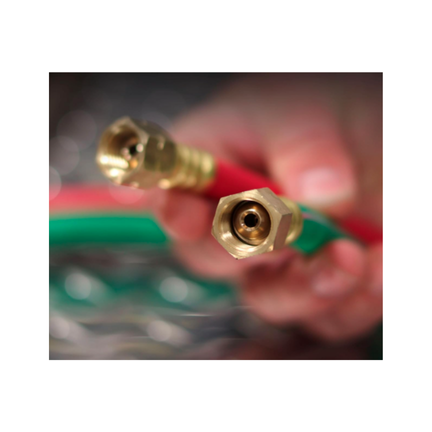 TWIN HOSE 1/4" X 15 MTR ROLL WITH BRASS FITTING