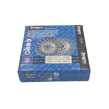 TWIST KNOT WHEEL BRUSH 100 MM DIA CS 30 KNOT