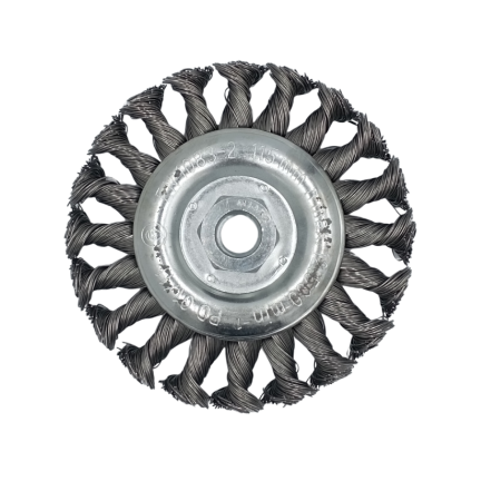 TWIST KNOT WHEEL BRUSH 115MM DIA SS 20 KNOT