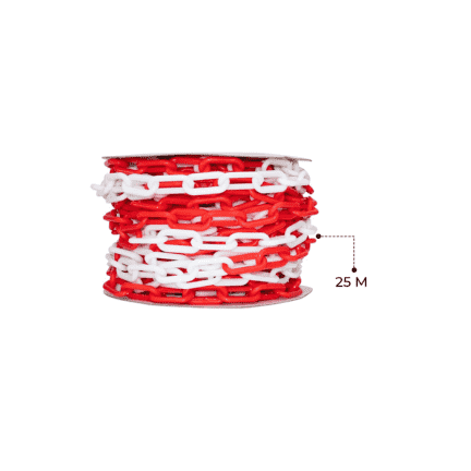 WARNING CHAIN PLASTIC 6MM X 25 MTR