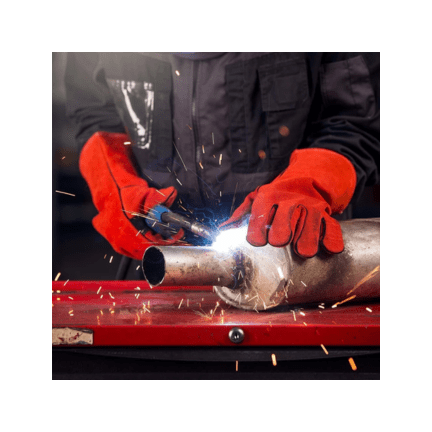 WELDING GLOVES RED COLOR WITH PIPING - 16" A GRADE
