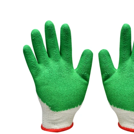 RUBBER COATED GLOVES GREEN