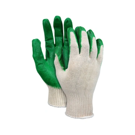 RUBBER COATED GLOVES GREEN