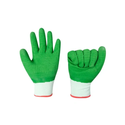 RUBBER COATED GLOVES GREEN