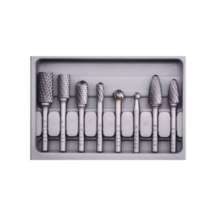 CARBIDE BURRS 8 PCS SET-SHANK SIZE:6MM